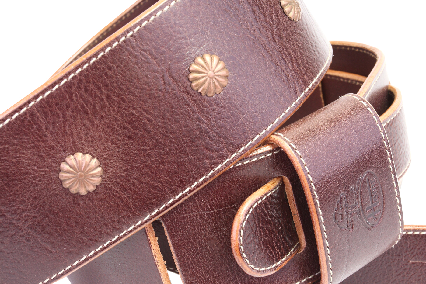 Kožený kytarový popruh KENNY Hnědý 